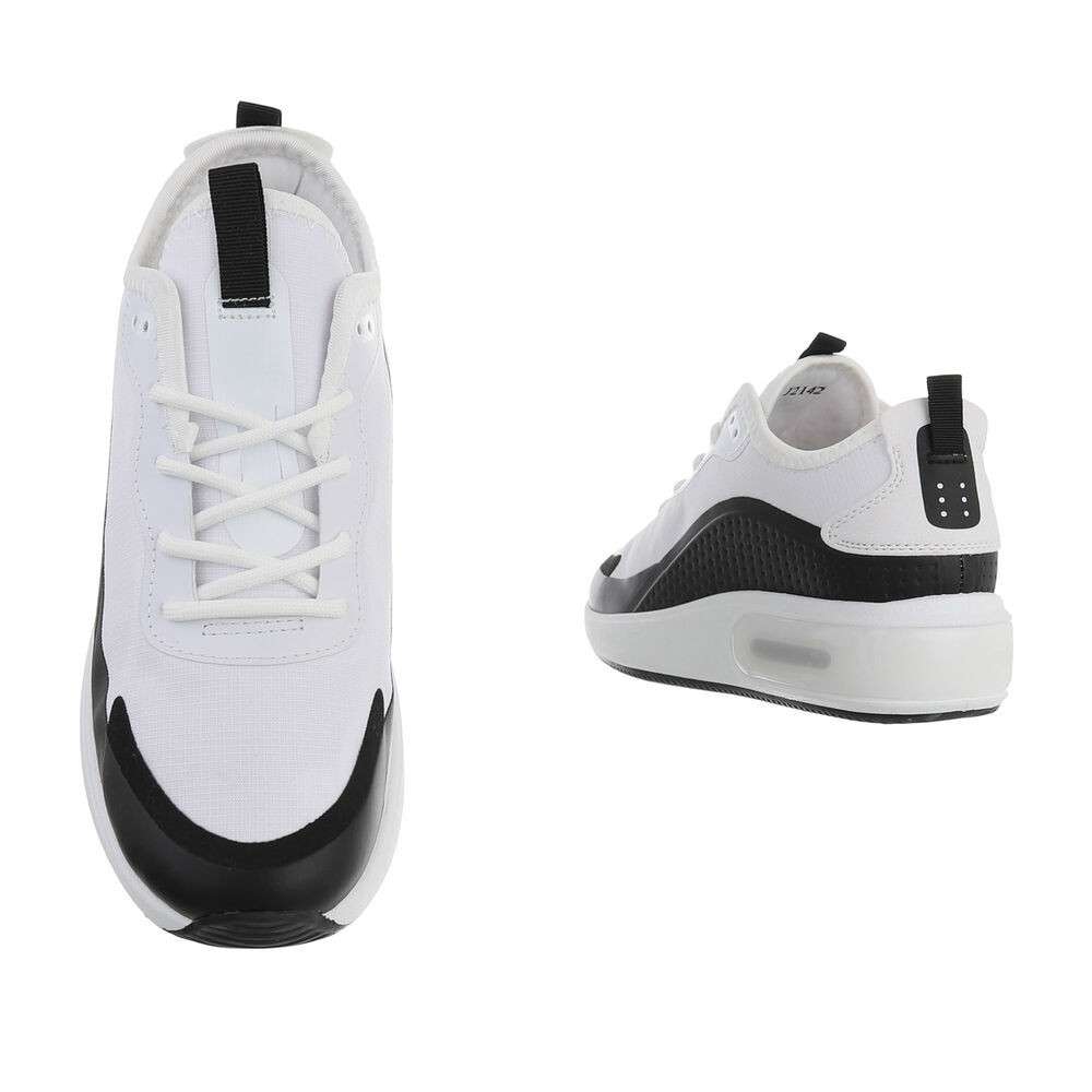 Pantofi sport cu platforma - alb negru dama
