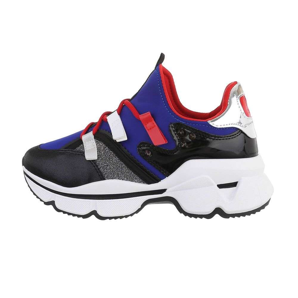 Sneakers colorati cu platforma - albastru regal dama