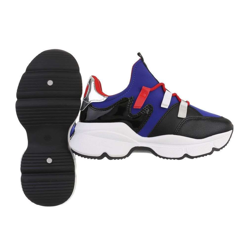 Sneakers colorati cu platforma - albastru regal dama