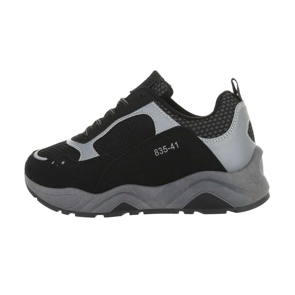 Pantofi sport cu platforma - negru dama