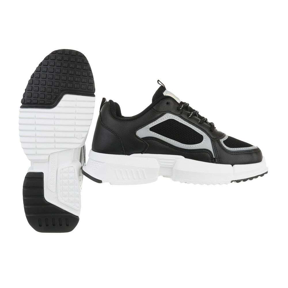 Pantofi sport cu platforma - negru dama