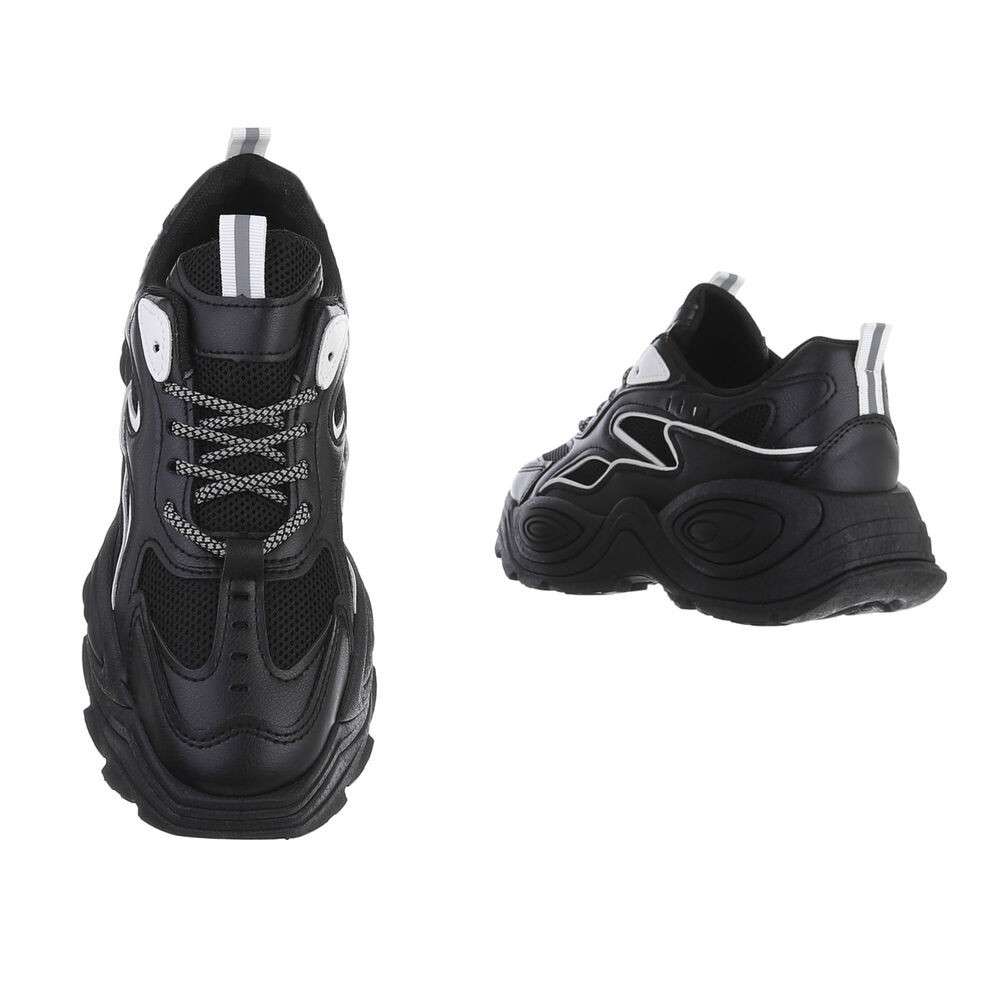 Pantofi sport talpa groasa - negru dama