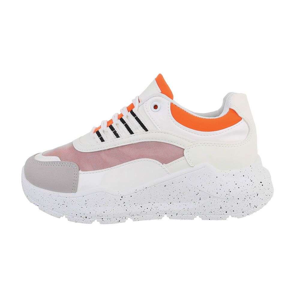 Sneakers colorati cu platforma - portocaliu dama