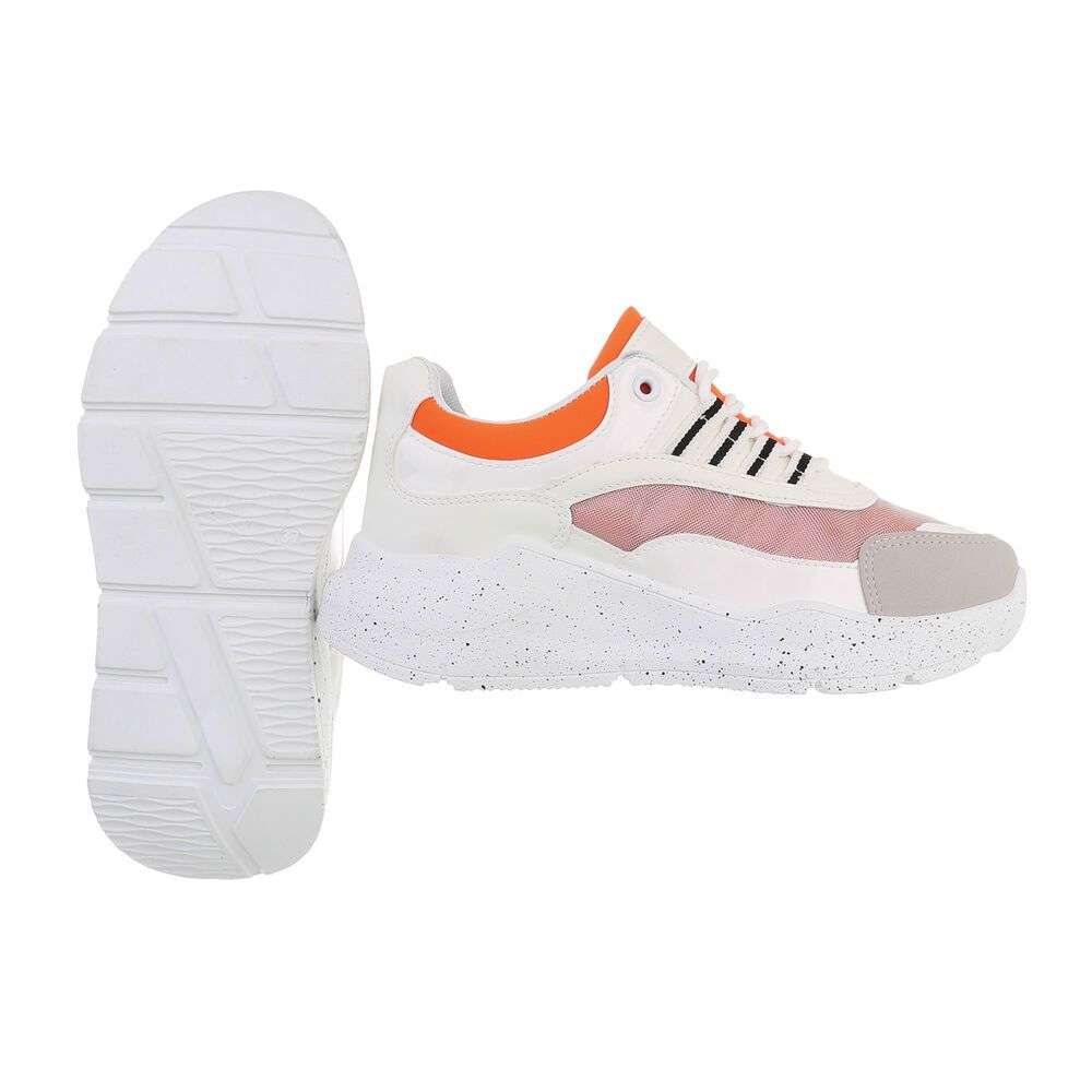 Sneakers colorati cu platforma - portocaliu dama
