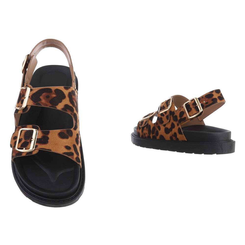 Papuci platforma - imprimeu leopard dama