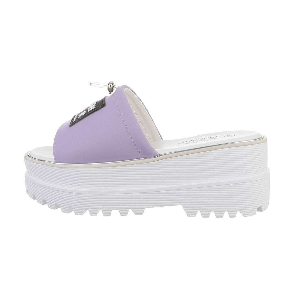 Papuci cu platforma - violet dama