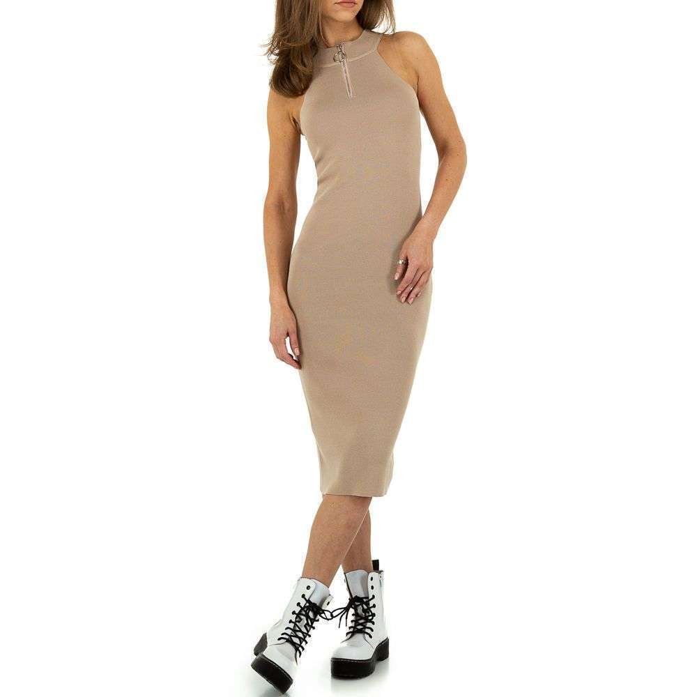 Rochie tricotata mulata - Emma & Ashley Design bej dama