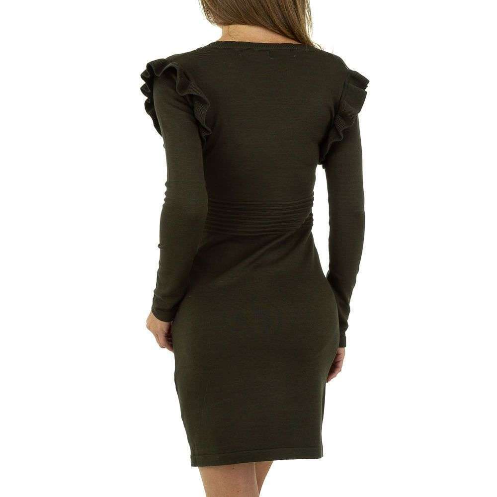 Rochie tricotata cu maneca lunga - Emma & Ashley Design verde dama