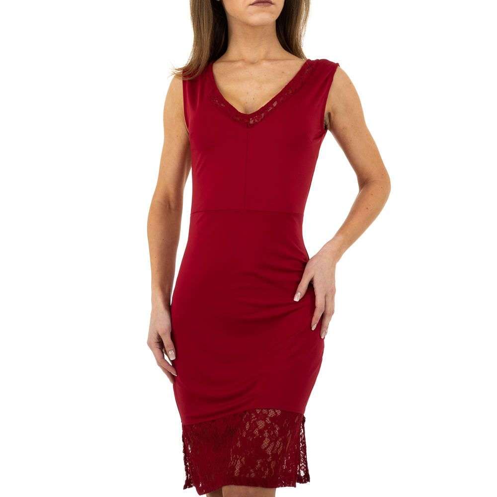 Rochie eleganta midi cu dantela - visiniu dama