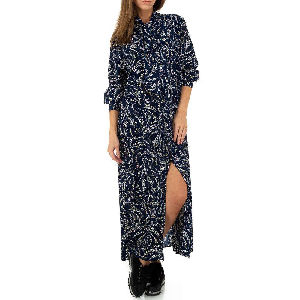 Rochie lunga cu imprimeu - JCL DK.albastru dama