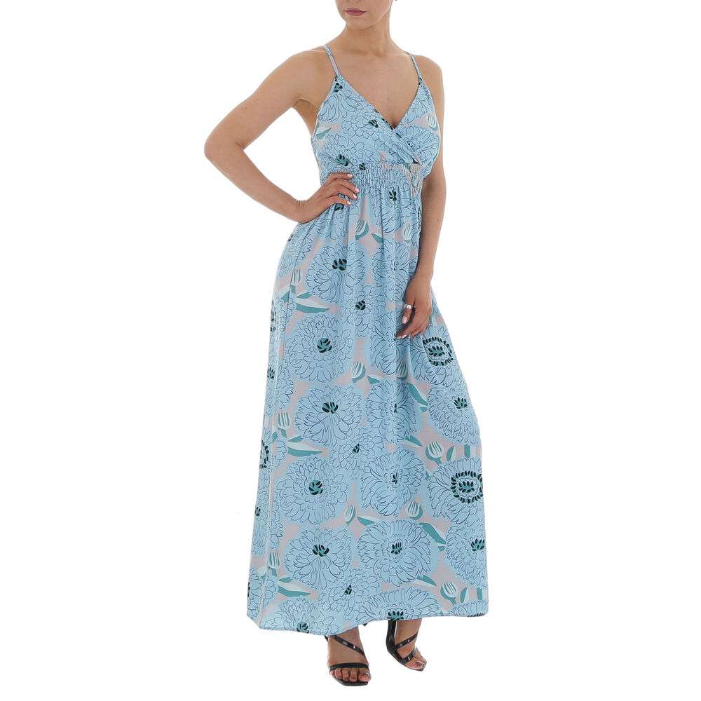 Rochie lunga de vara cu imprimeu - Emma & Ashley   albastru dama