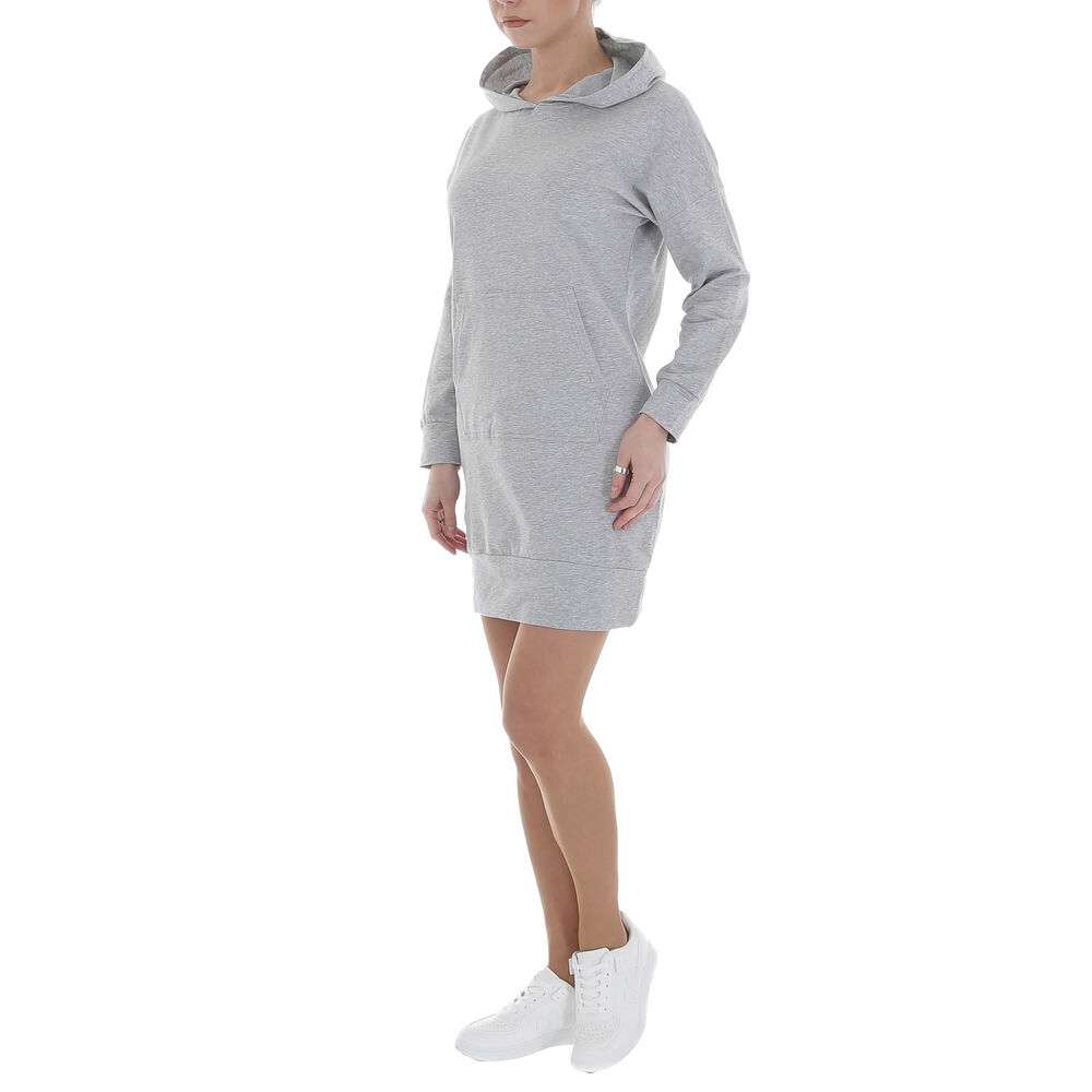 Rochie tip hanorac cu gluga - gri dama