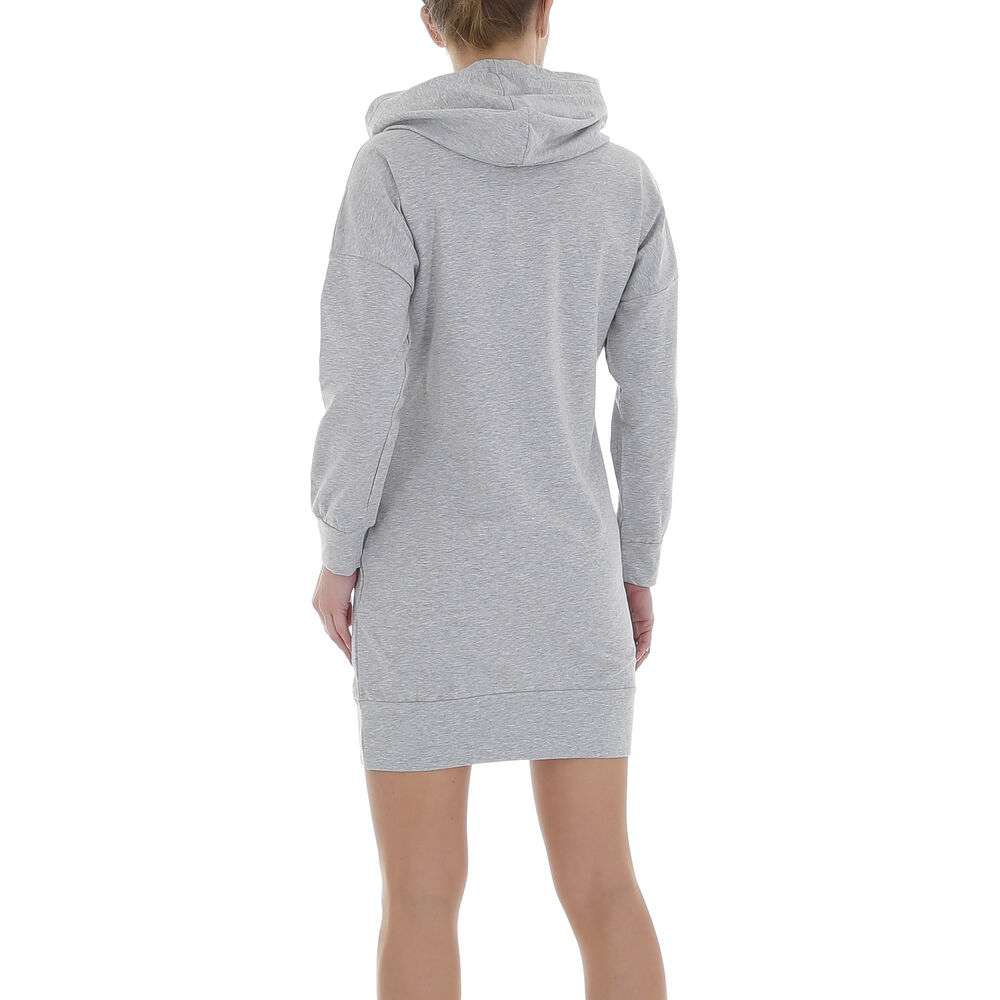 Rochie tip hanorac cu gluga - gri dama