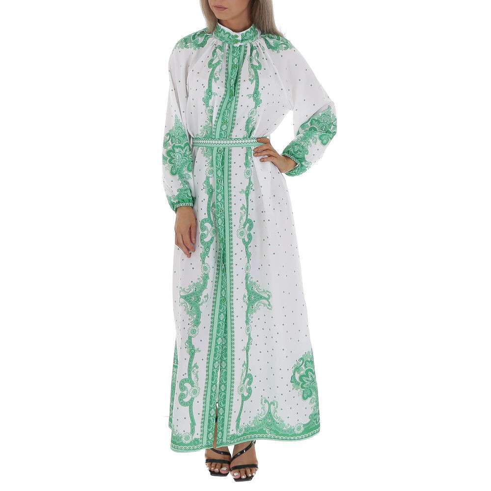 Rochie vara lunga cu imprimeu - verde dama