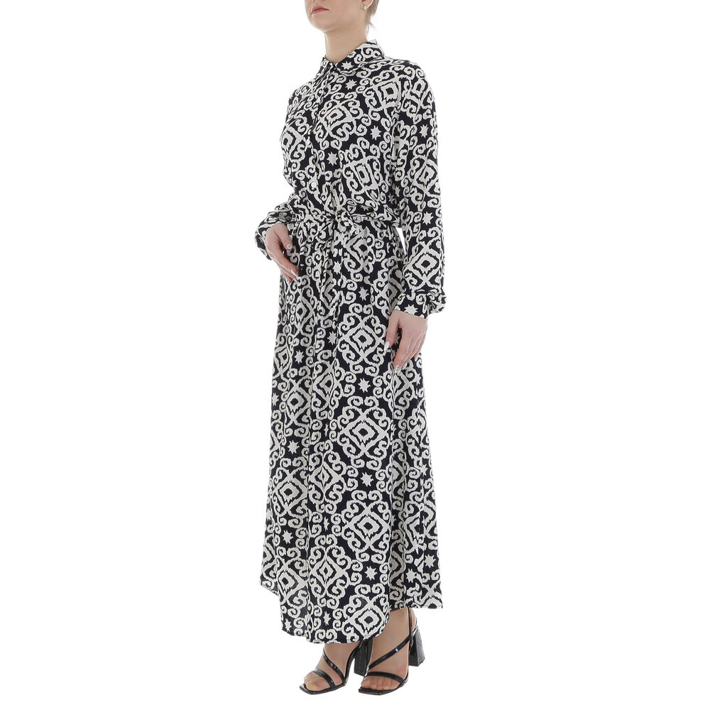 Rochie lunga eleganta cu imprimeu - DK.albastru dama