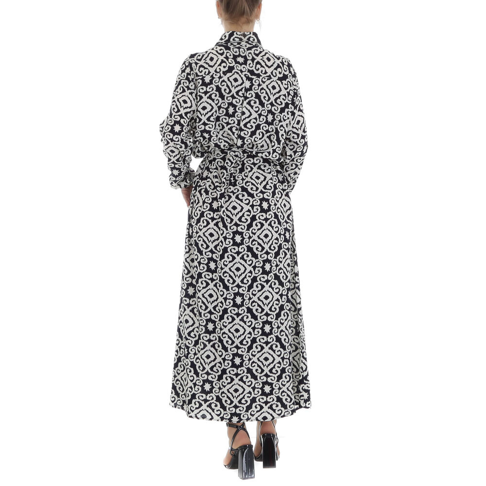 Rochie lunga eleganta cu imprimeu - DK.albastru dama