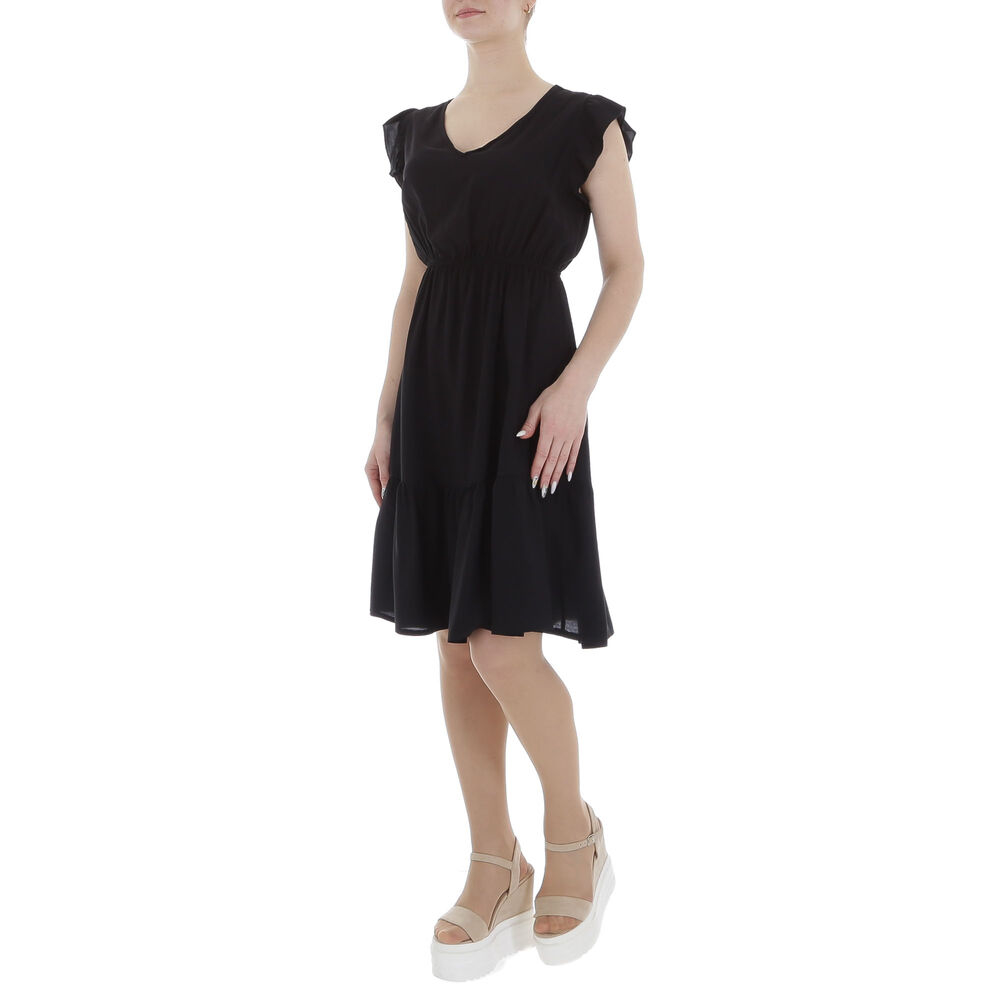 Rochie midi evazata - negru dama