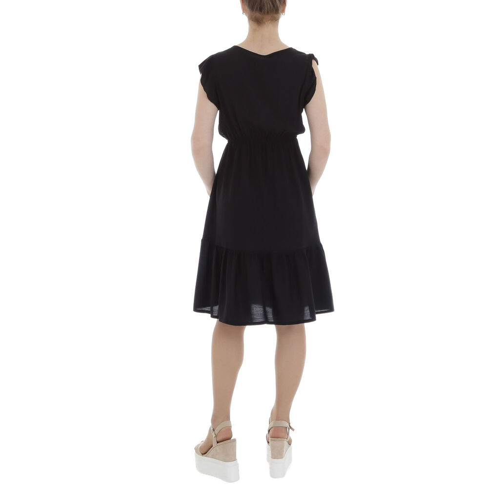 Rochie midi evazata - negru dama