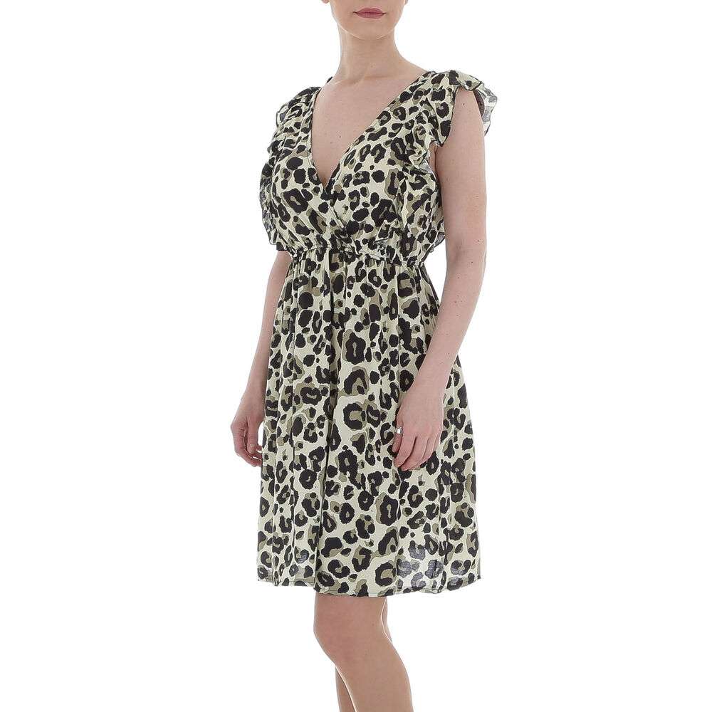Rochie scurta imprimeu leopard - LT.verde dama