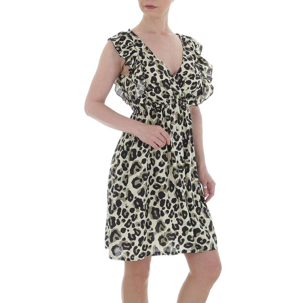 Rochie scurta imprimeu leopard - LT.verde dama