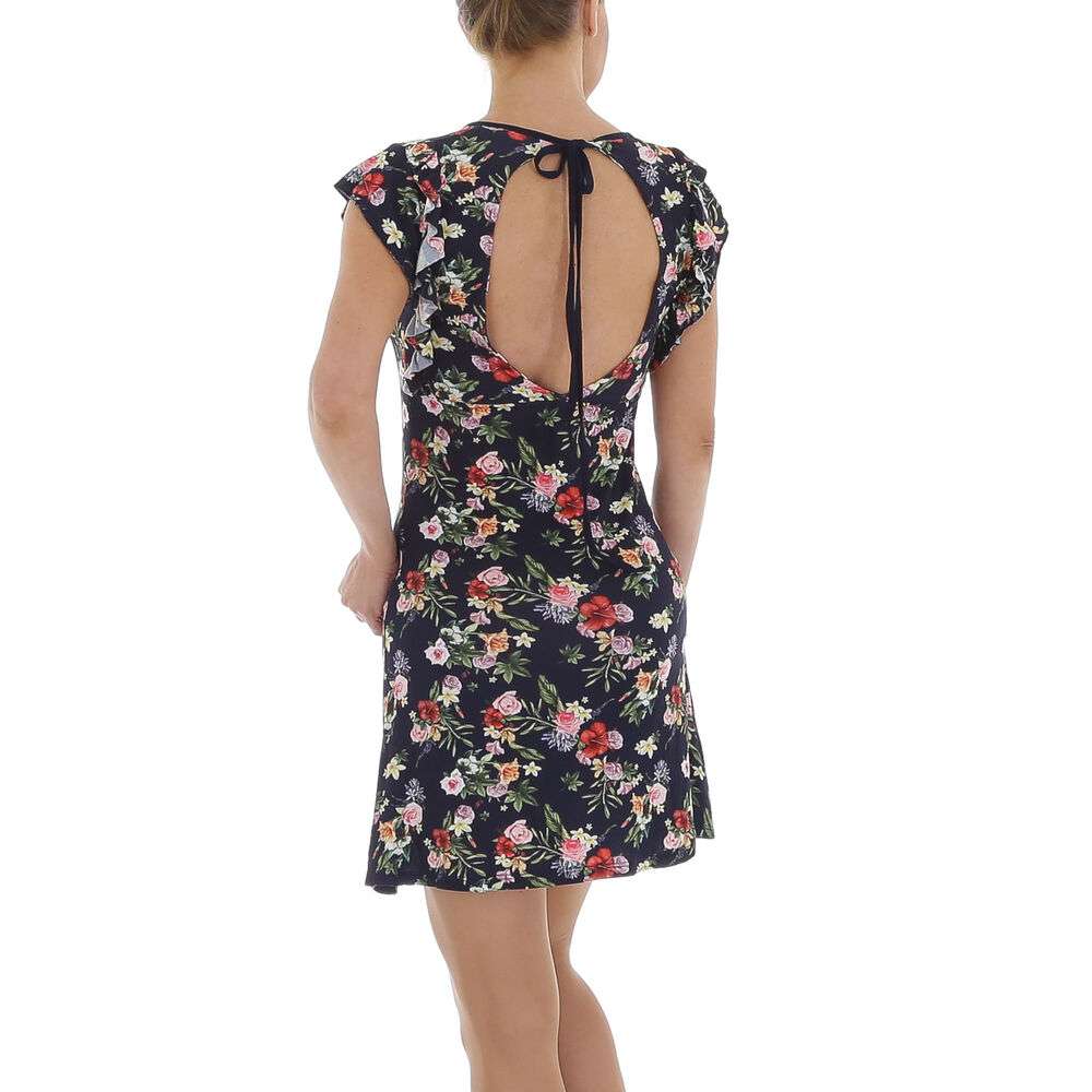 Rochie scurta imprimeu floral - DK.albastru dama