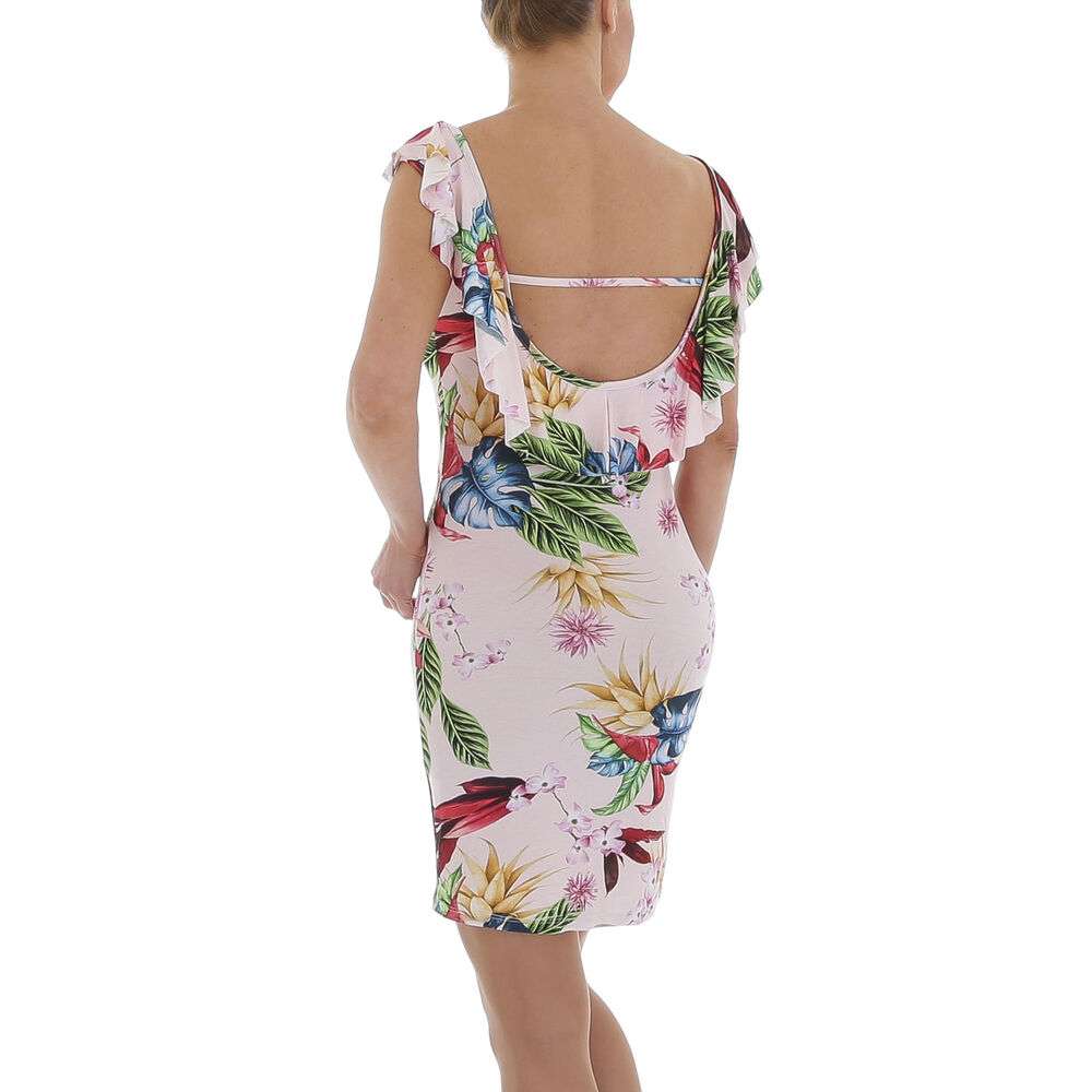 Rochie scurta imprimeu floral - roz pudrat dama