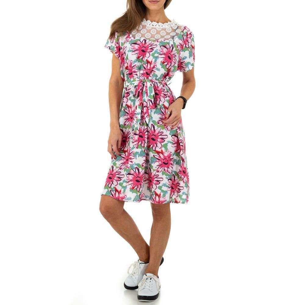 Rochie cu flori - roz dama