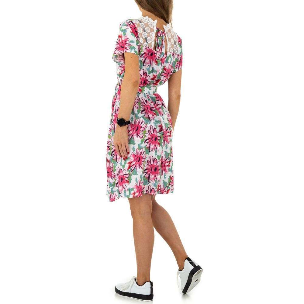 Rochie cu flori - roz dama