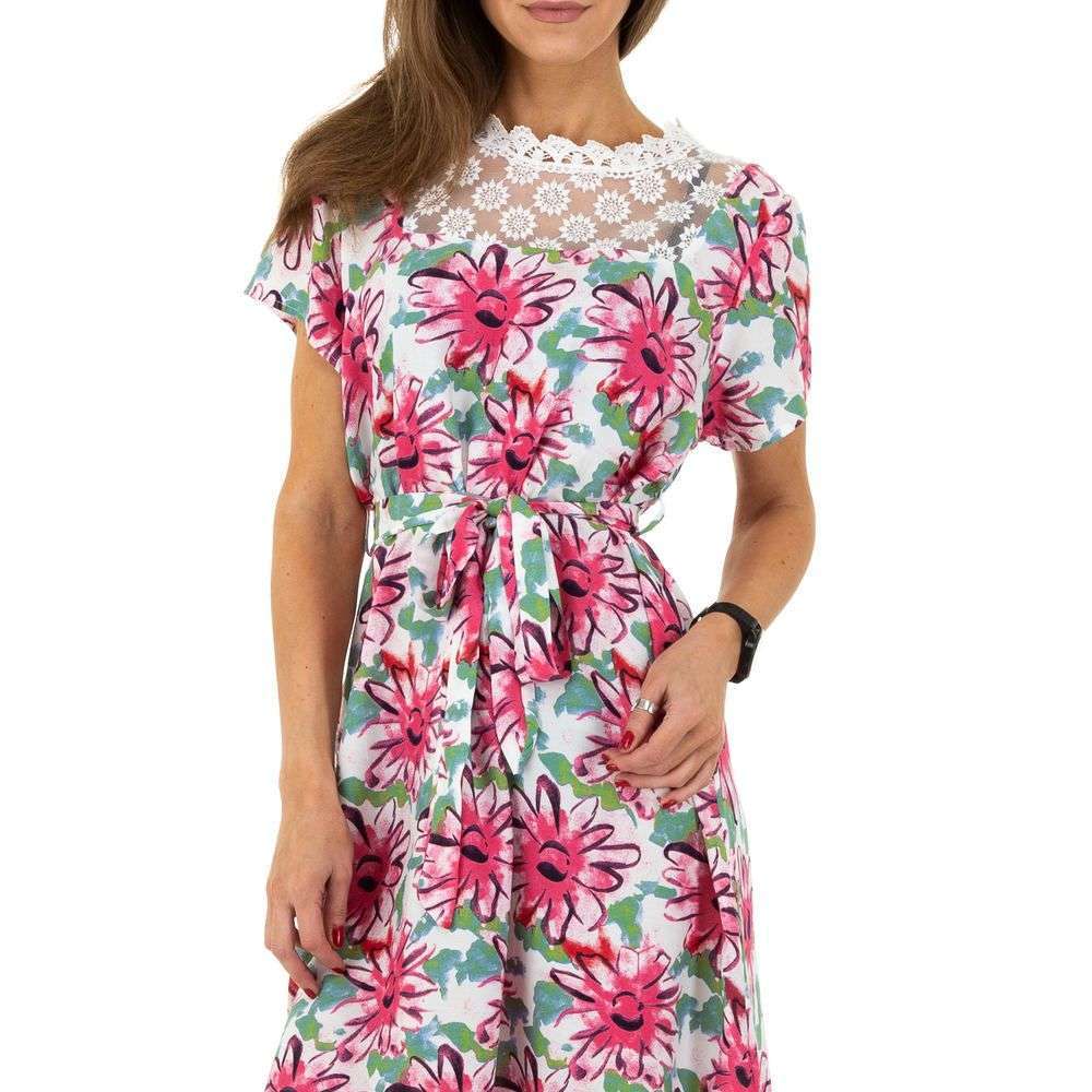 Rochie cu flori - roz dama