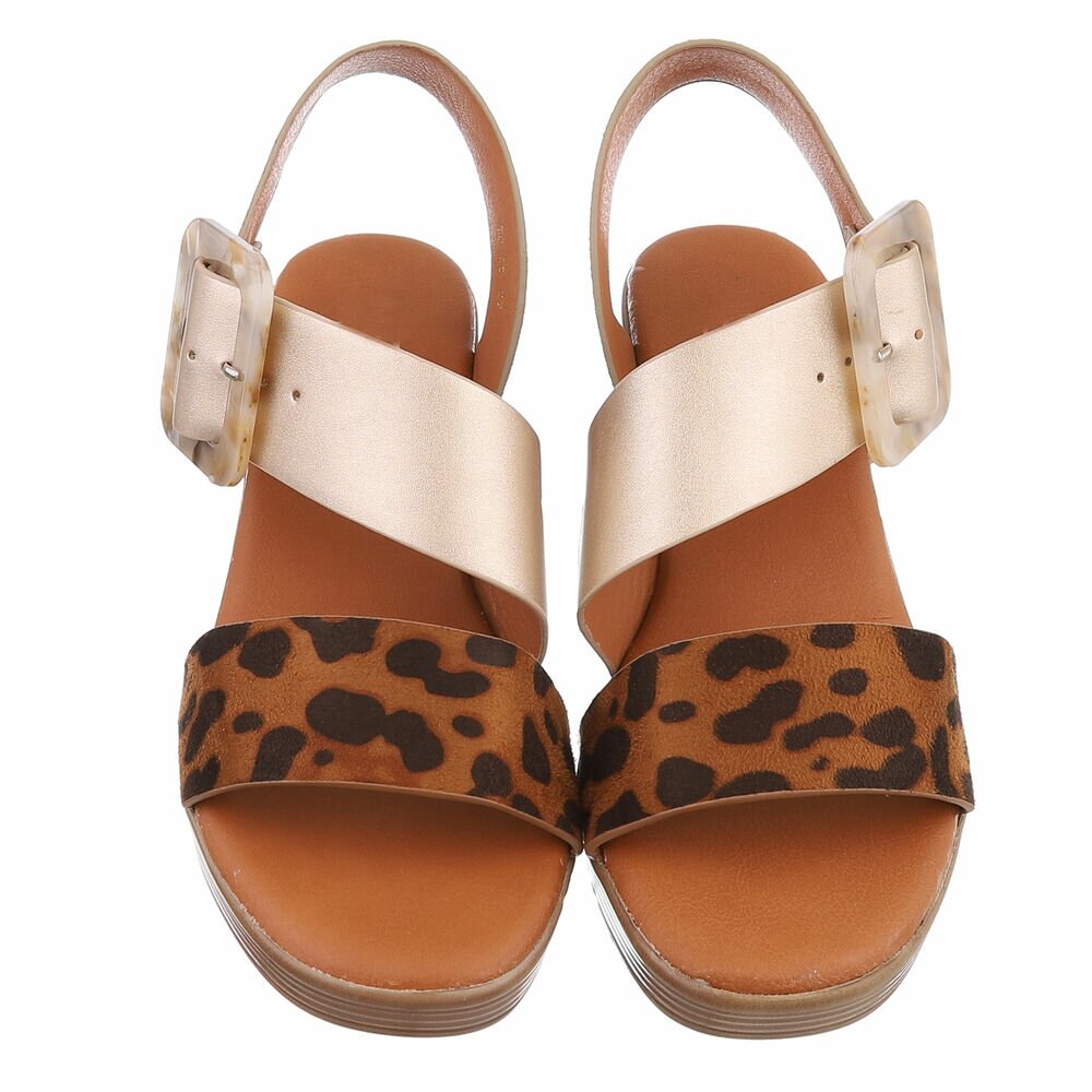Sandale cu toc - imprimeu leopard dama