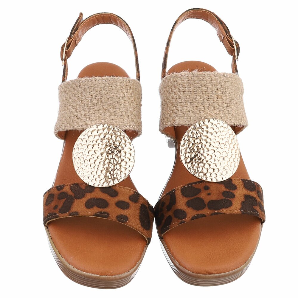 Sandale cu toc - imprimeu leopard dama