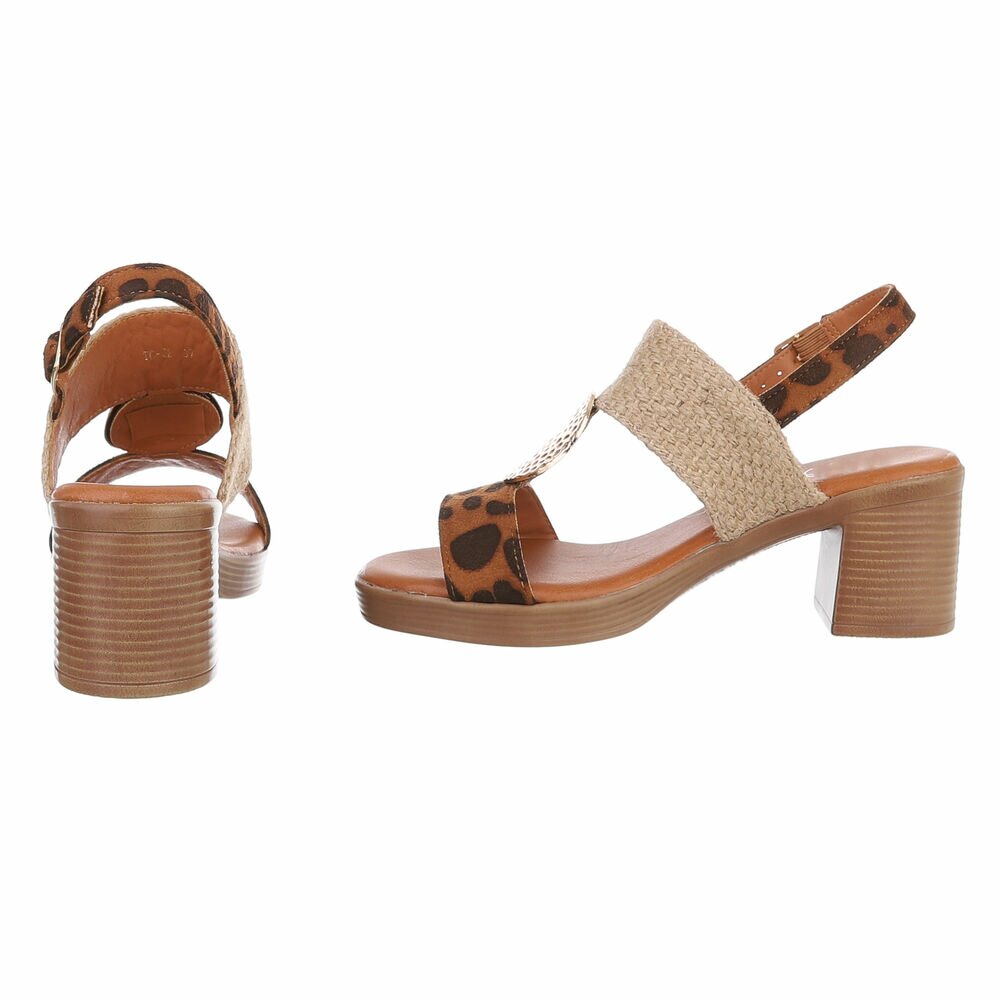 Sandale cu toc - imprimeu leopard dama