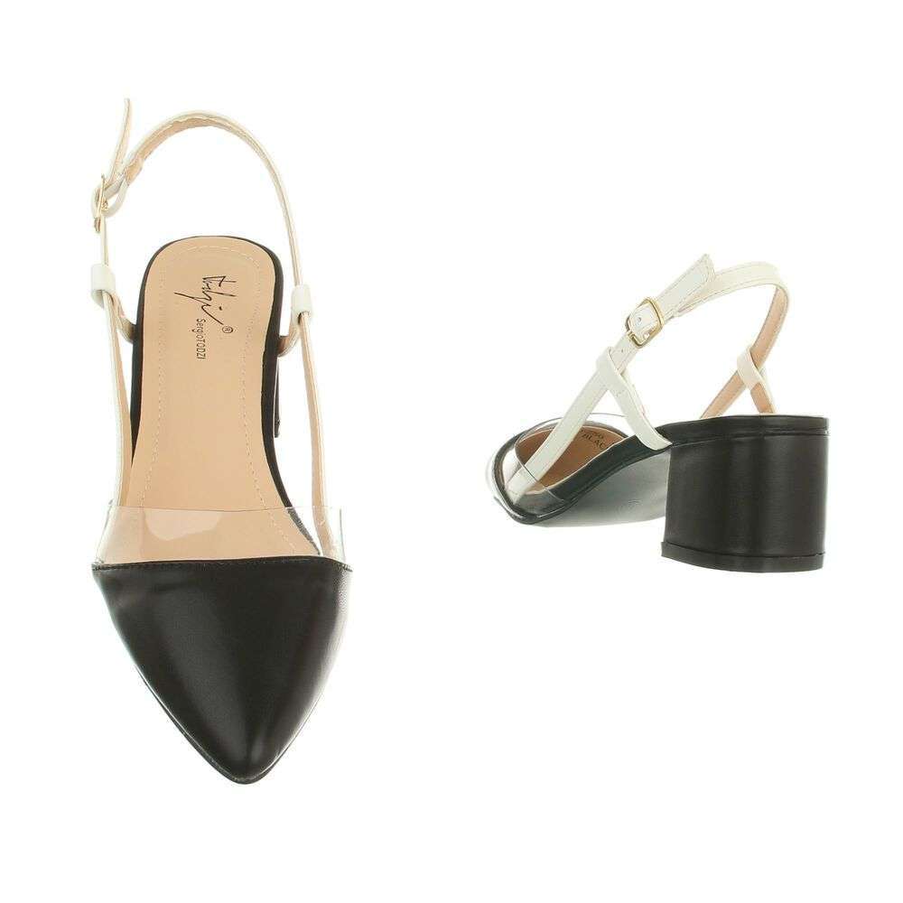 Pantofi toc mic gros - negru dama