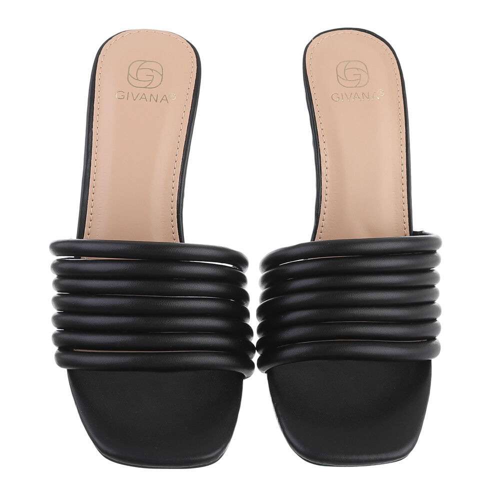 Sandale cu toc - negru dama