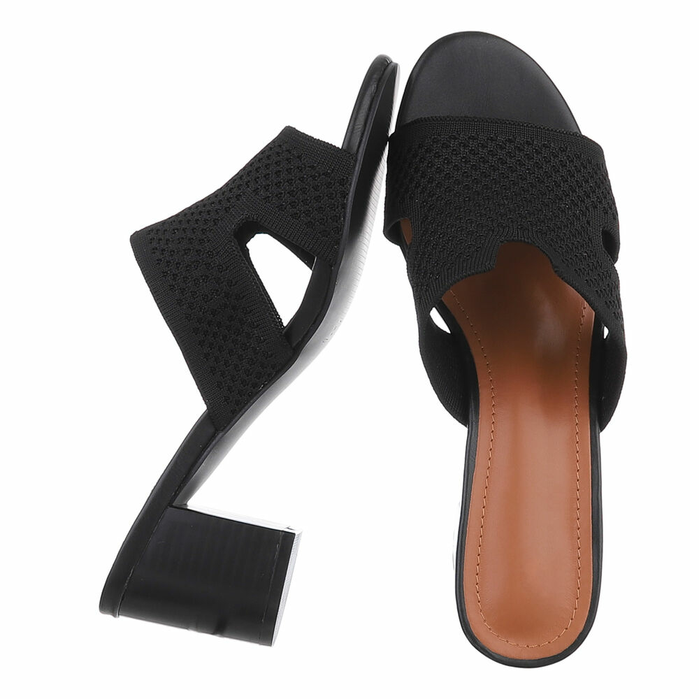Sandale cu toc - negru dama