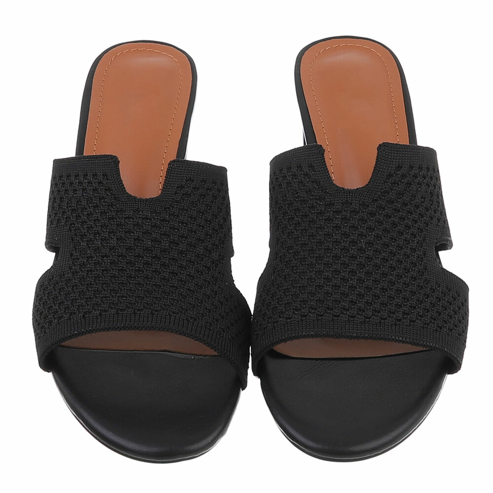 Sandale cu toc - negru dama
