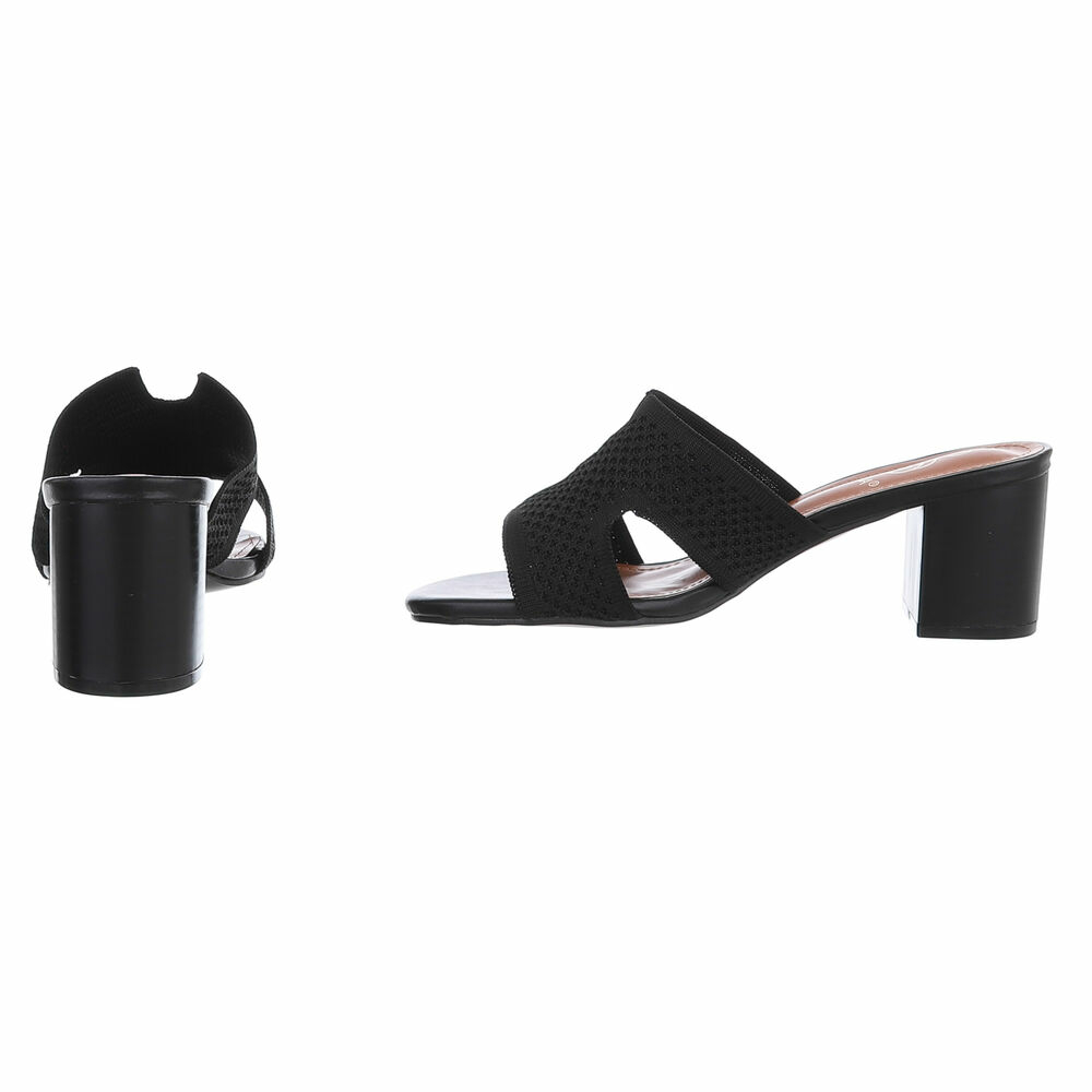 Sandale cu toc - negru dama