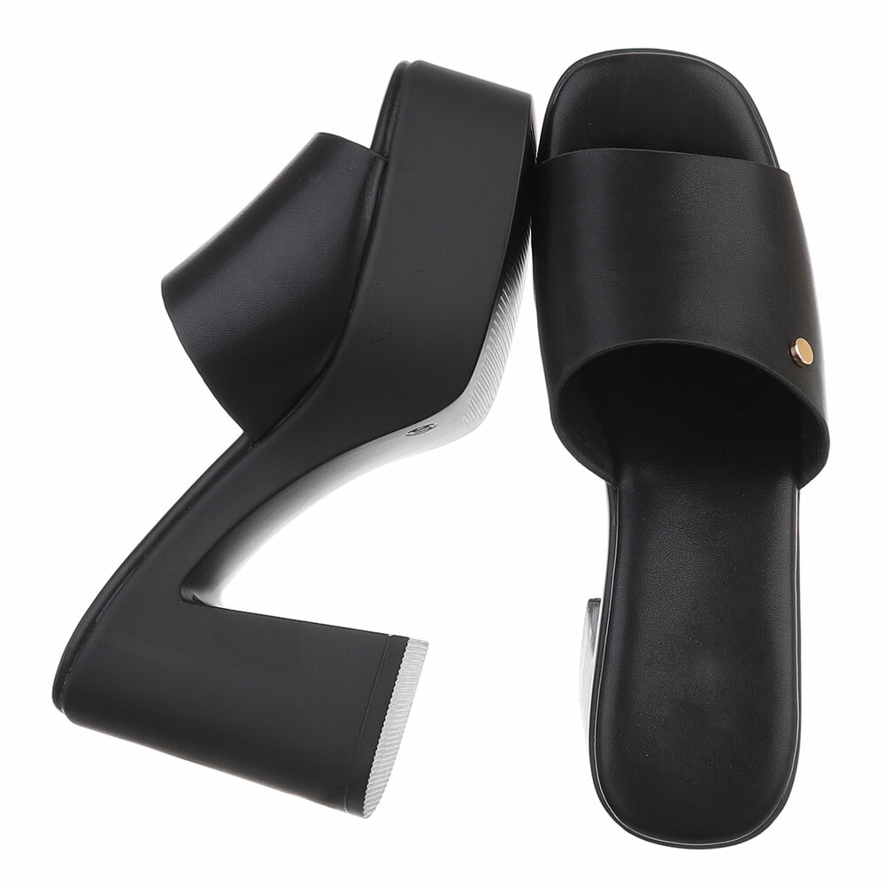 Sandale cu toc - negru dama