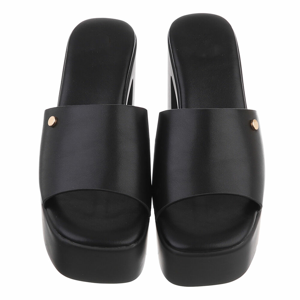 Sandale cu toc - negru dama