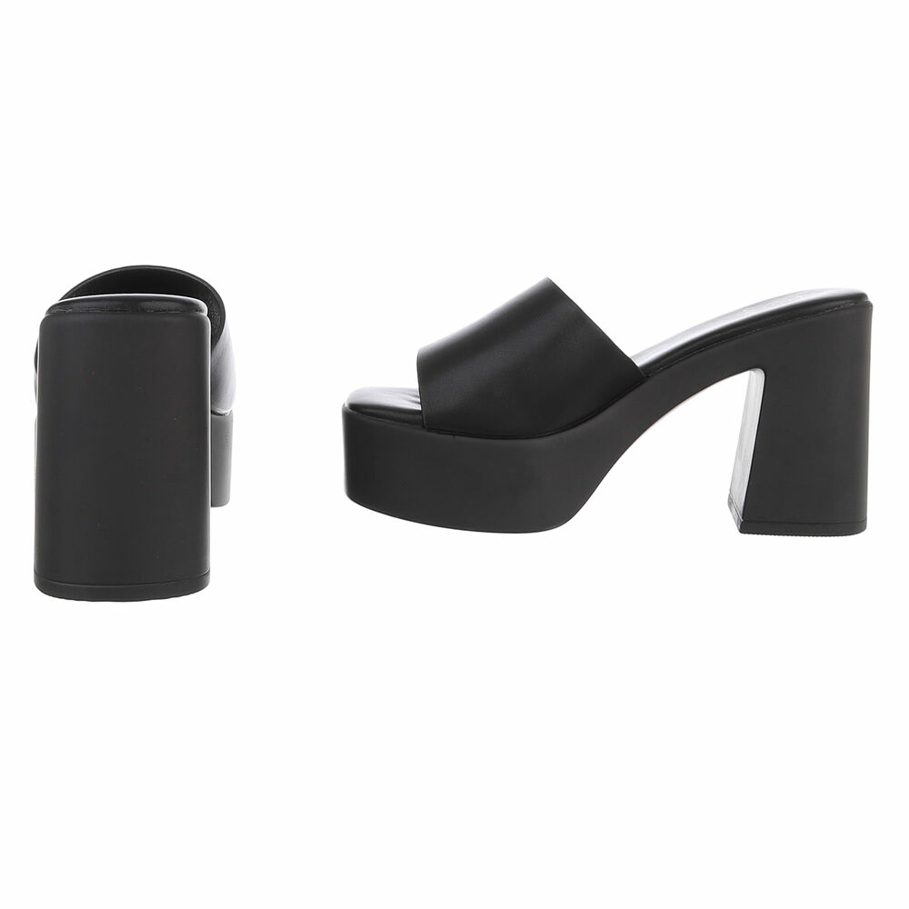 Sandale cu toc - negru dama
