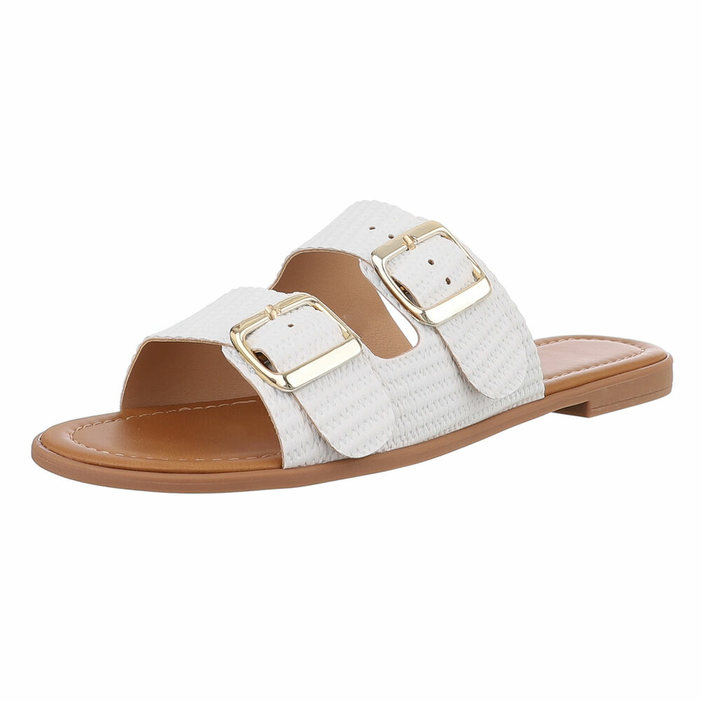 Papuci vara eleganti fara toc - alb dama