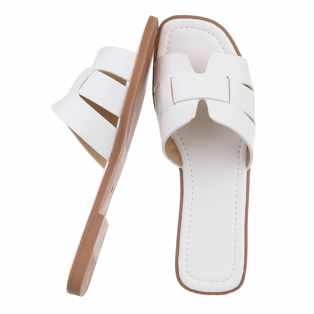Sandale joase plat - alb dama
