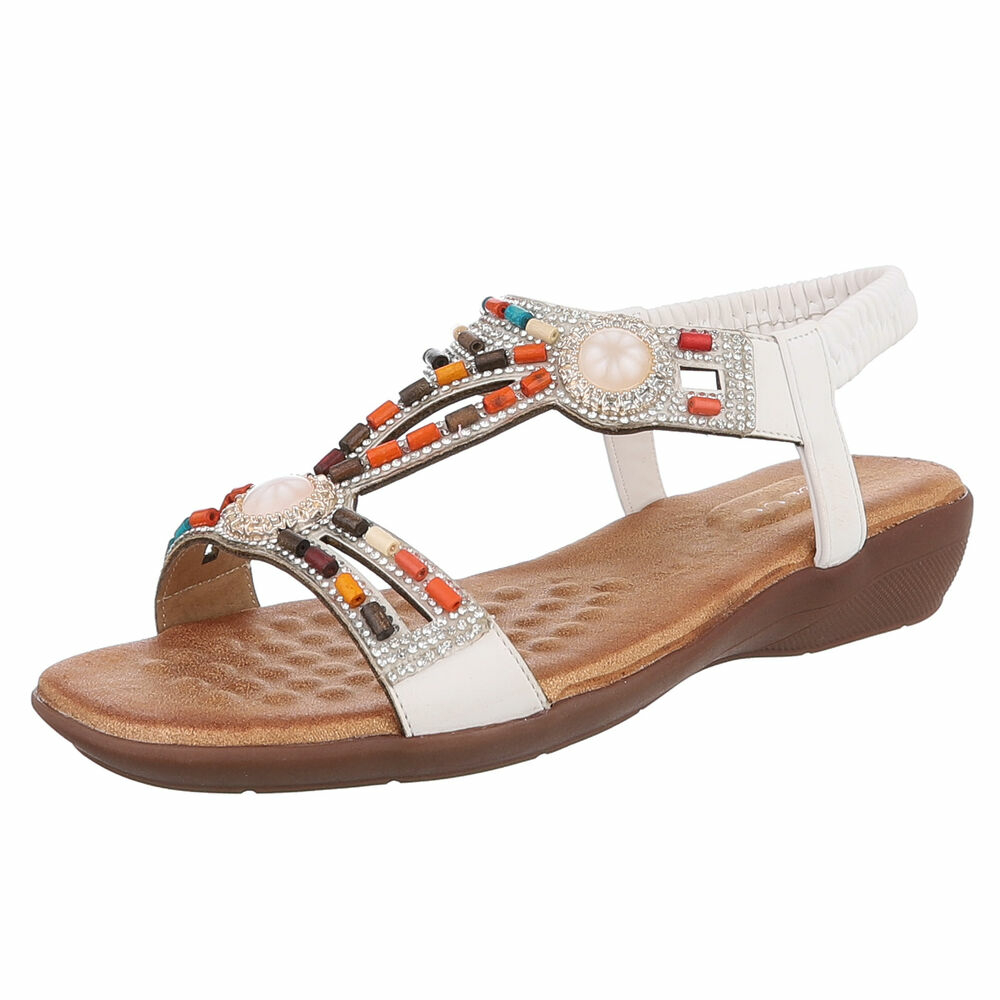 Sandale joase plat - alb dama