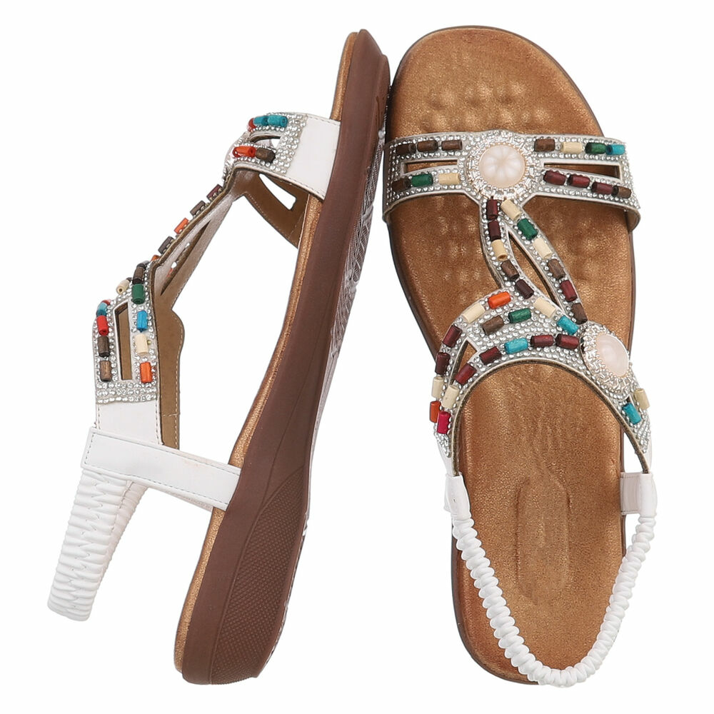 Sandale joase plat - alb dama