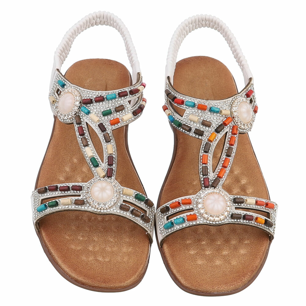 Sandale joase plat - alb dama