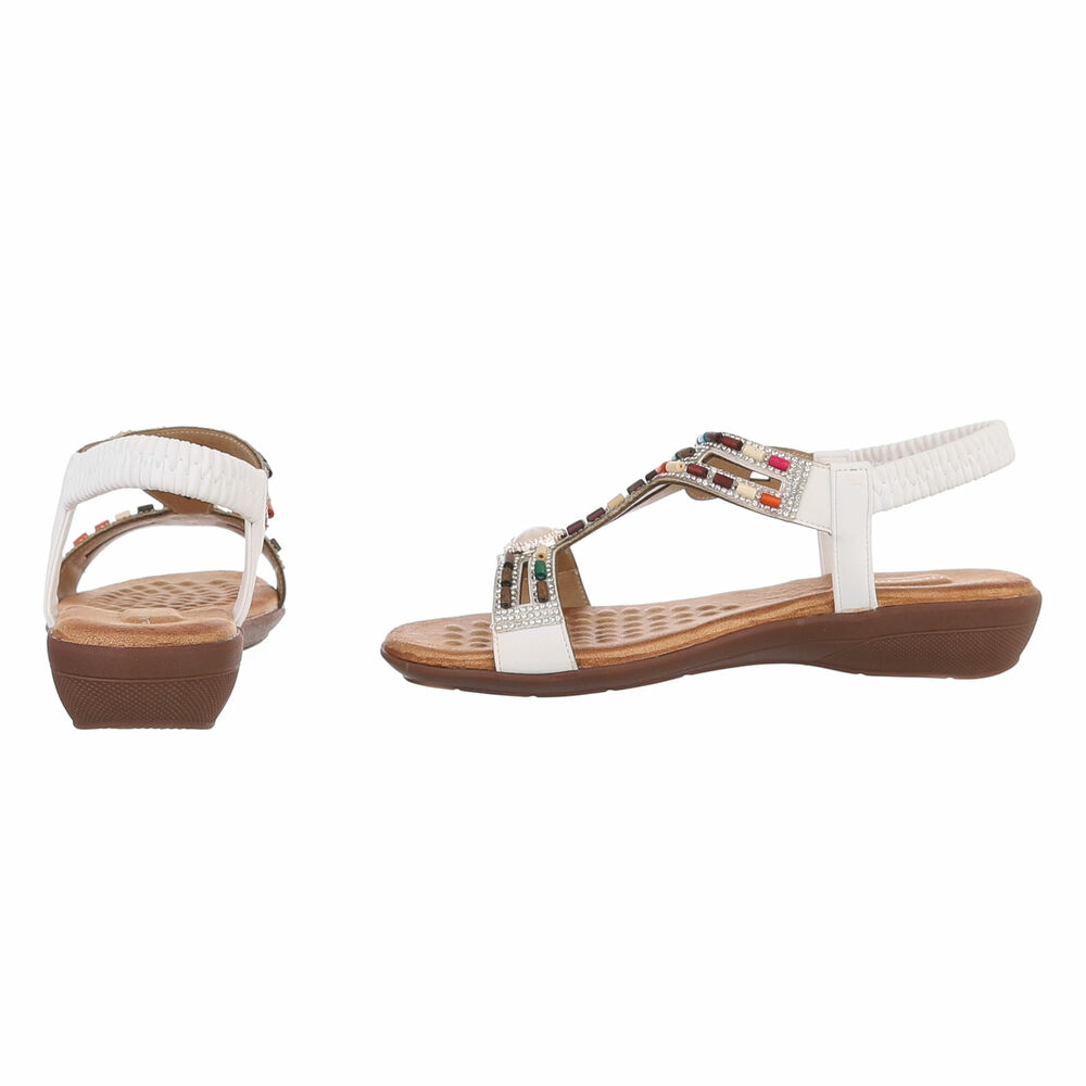 Sandale joase plat - alb dama