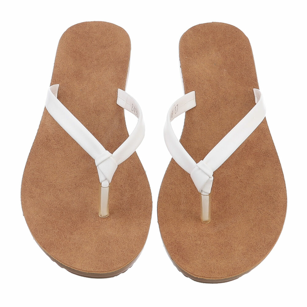 Sandale joase plat - alb dama