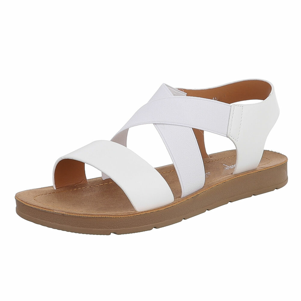 Sandale joase plat - alb dama