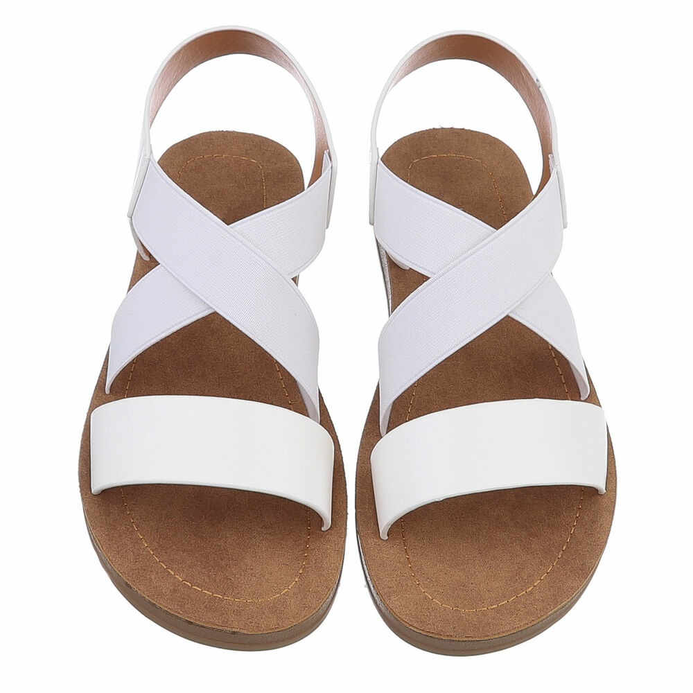 Sandale joase plat - alb dama
