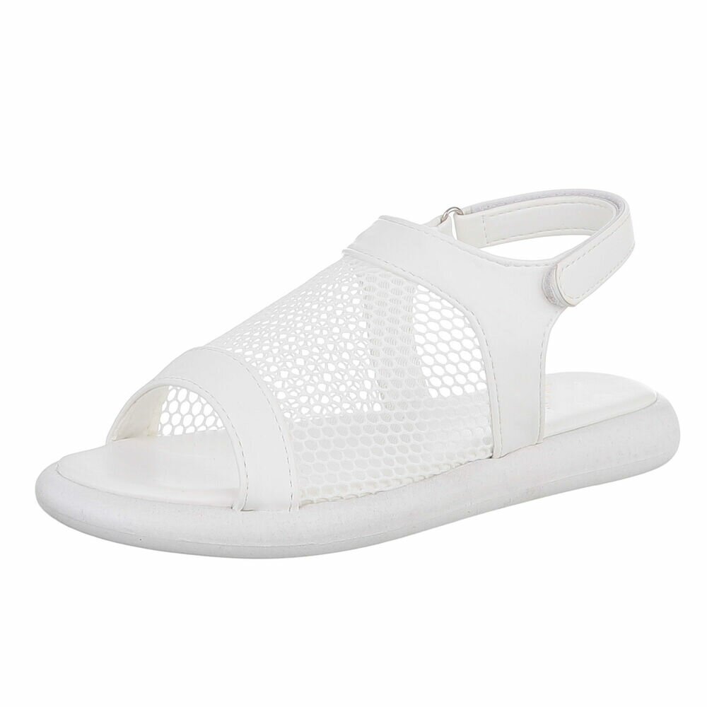 Sandale joase plat - alb dama